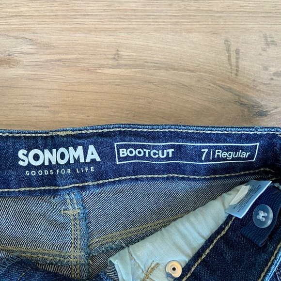 Sonoma Girls Bootcut Jeans Denim Blue Snap and Zip 7 NWOT - Picture 4 of 6